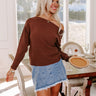 Cinnamon Chai Ribbed Sweater Top in Chestnut Image - 1