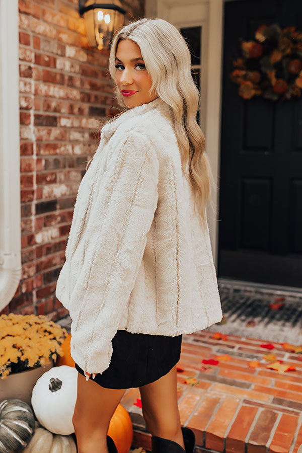 Luxe Feeling Plush Jacket in Cream Image - 4