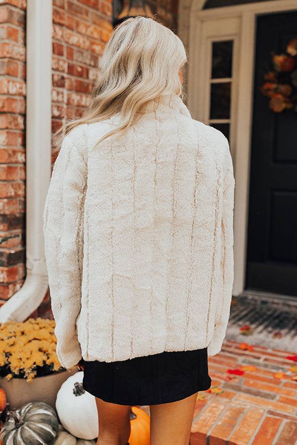 Luxe Feeling Plush Jacket in Cream Image - 5