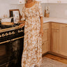 Charming Smile Floral Maxi Dress in Mocha Image - 1