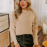 Cinnamon Chai Ribbed Sweater Top in Iced Latte Image - 1