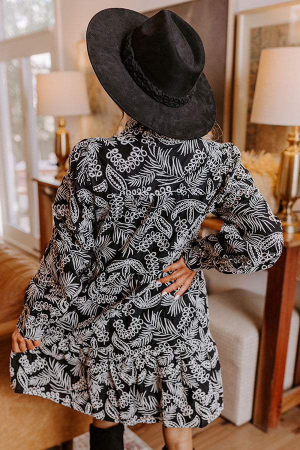 Cabernet Sippin' Embroidered Mini Dress Image - 4