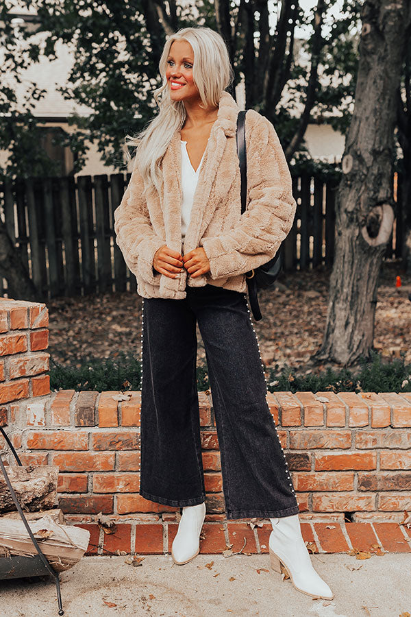 Luxe Feeling Plush Jacket in Iced Latte Image - 1