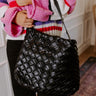 Chic Cityscape Faux Leather Woven Tote in Black Image - 1