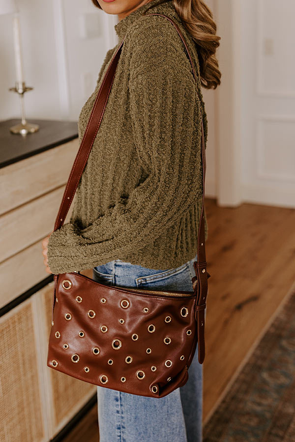 Cosmopolitan Chic Faux Leather Crossbody in Chocolate Image - 1