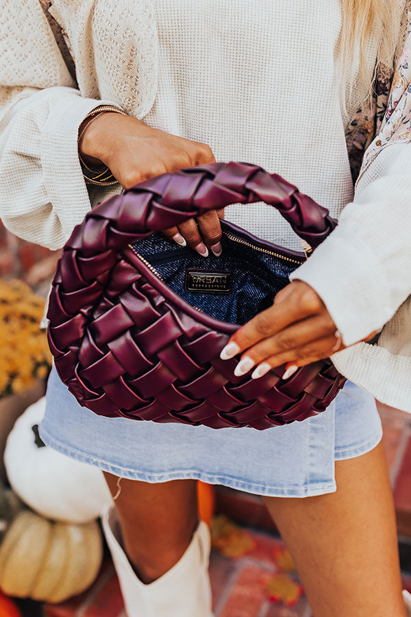 Vogue Views Faux Leather Woven Purse in Windsor Wine Image - 3