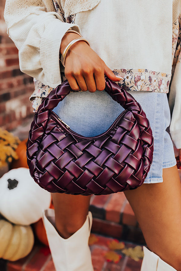 Vogue Views Faux Leather Woven Purse in Windsor Wine Image - 2