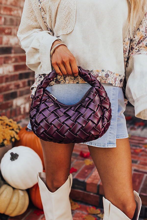 Vogue Views Faux Leather Woven Purse in Windsor Wine Image - 1