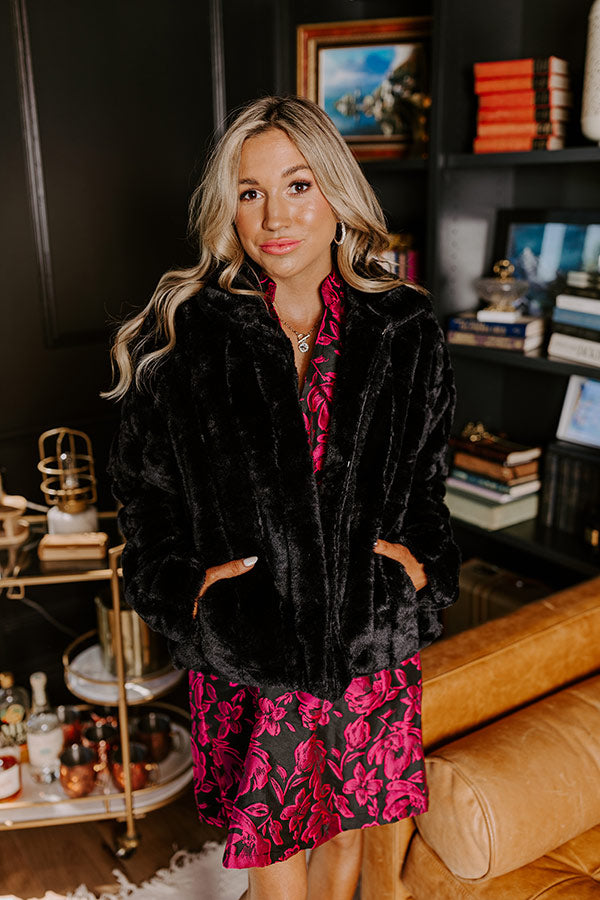 Luxe Feeling Plush Jacket in Black Image - 2