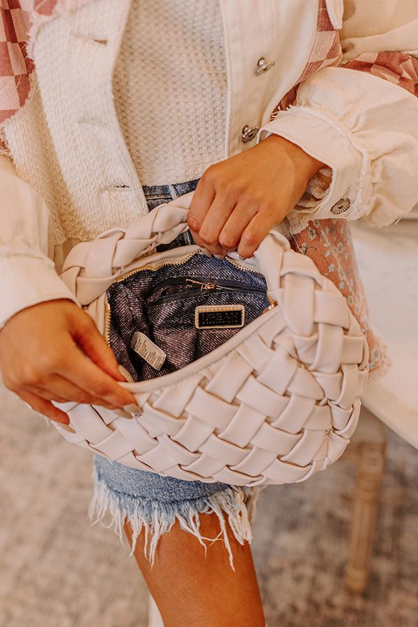 Vogue Views Faux Leather Woven Purse in Light Oatmeal Image - 3