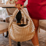 Feeling Glam Woven Metallic Tote in Gold Image - 1