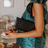 Fashionably Late Faux Leather Clutch in Black Image - 1