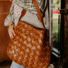 Chic Cityscape Faux Leather Woven Tote in Brown Image - 1