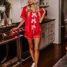Sweet Dreams Satin Pajama Shorts in Red Image - 1