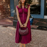 Chic Ensemble Midi Dress in Wine Image - 1