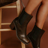 The Autumn Faux Leather Bootie in Chestnut Image - 1