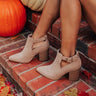 The Madelyn Faux Nubuck Bootie in Warm Taupe Image - 1