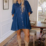 Gather Together Denim Mini Dress Curves Image - 1