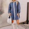 Afternoon Date Denim Mini Dress in Blue Image - 1