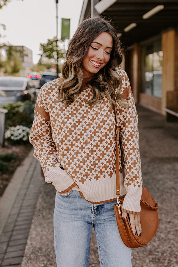 Chalet Chic Knit Sweater in Camel Image - 1