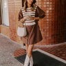 Sweet As Can Be Stripe Mini Dress in Mocha Image - 1