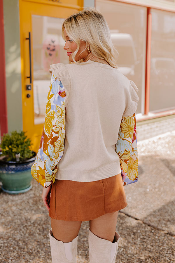 Afternoon Escape Knit Top in Iced Latte Image - 4