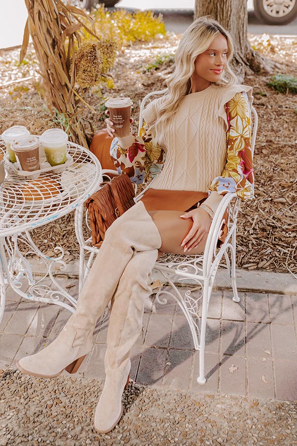 Afternoon Escape Knit Top in Iced Latte Image - 5