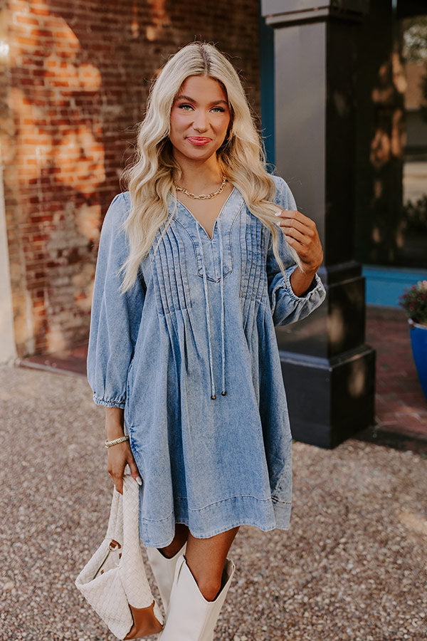 denim mini dress, laced, and the right style for anyone women trying to look good for this year