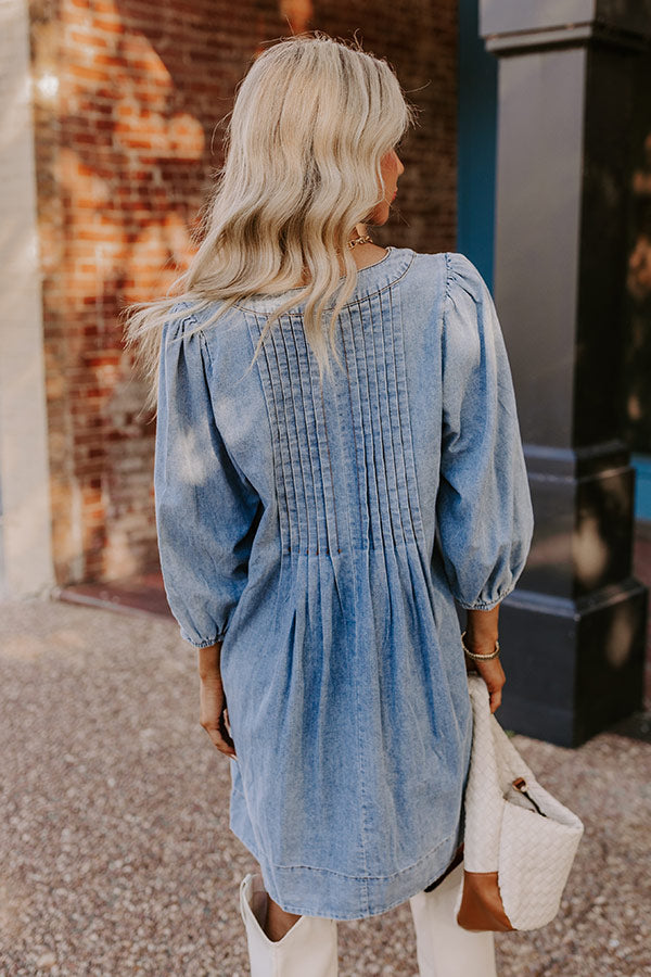 denim mini dress, laced, and the right style for anyone women trying to look good for this year