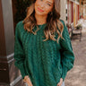 Cabin Parkway Cable Knit Sweater in Hunter Green Image - 1