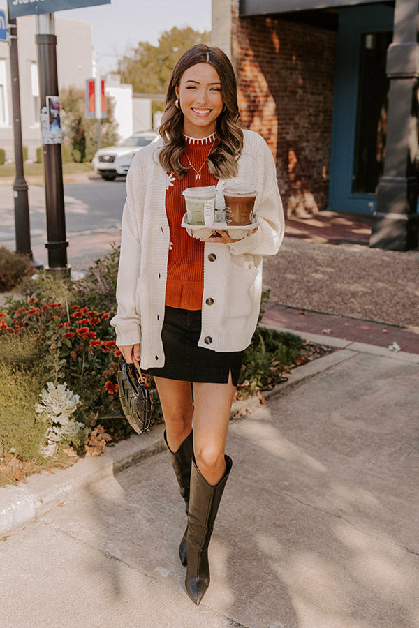 Chai Latte Please Knit Top Image - 3