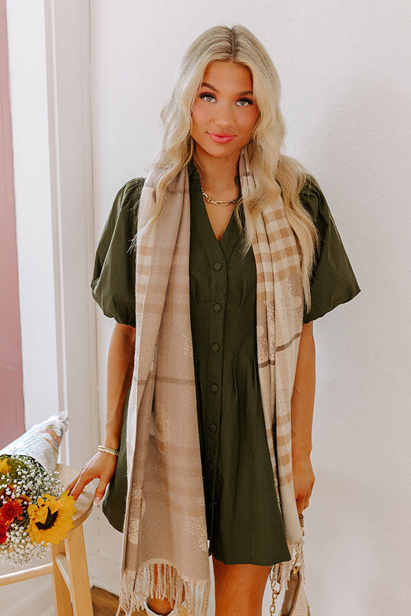 Paris Mornings Plaid Scarf in Oatmeal Image - 3