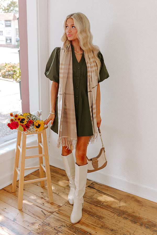 Paris Mornings Plaid Scarf in Oatmeal Image - 2