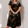Maple and Mahogany Floral Velvet Midi Curves Image - 1