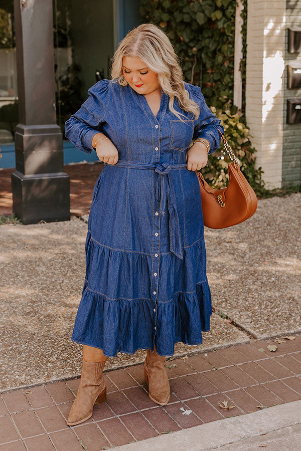 Endless Love Story Button Down Midi Curves Image - 5