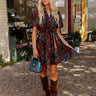 Autumn Aura Floral Mini Dress Image - 1