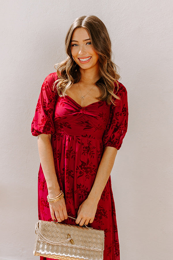 Merlot Muse Velvet Burnout Midi Image - 2