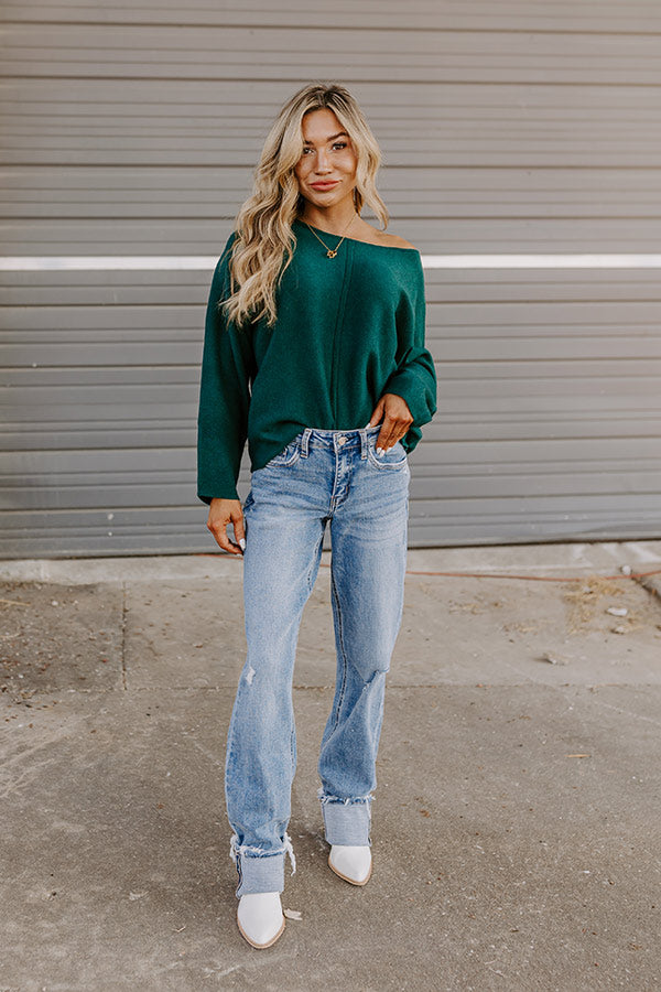 Cafe Social Knit Sweater Top in Hunter Green Image - 5