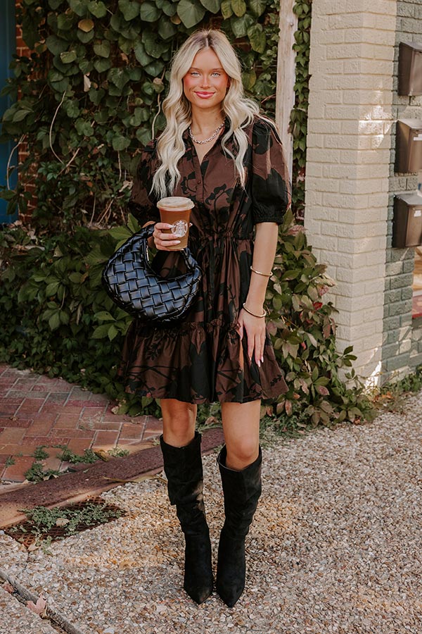 Autumn Whispers Floral Mini Dress Image - 1