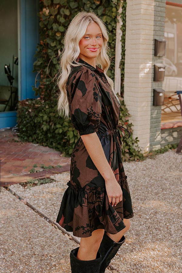 Autumn Whispers Floral Mini Dress Image - 4