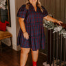 Chic Checkmate Babydoll Mini Dress Curves Image - 1
