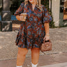 Autumn Aura Floral Mini Dress Curves Image - 1