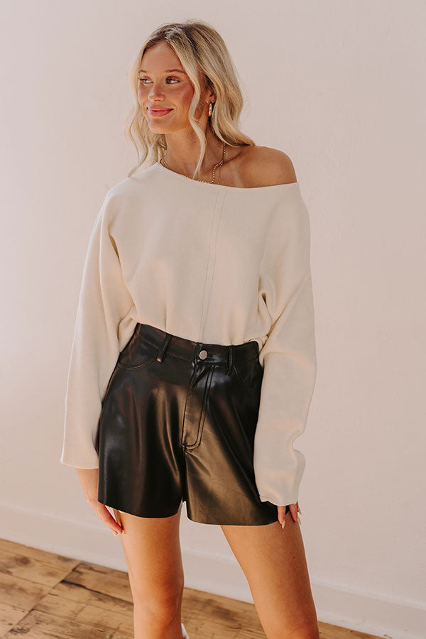 Cafe Social Knit Sweater Top in Cream Image - 1