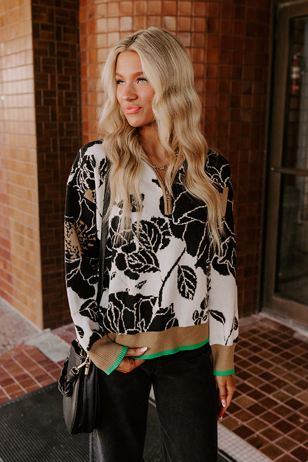 Cider And Sunsets Floral Sweater in Black Image - 1
