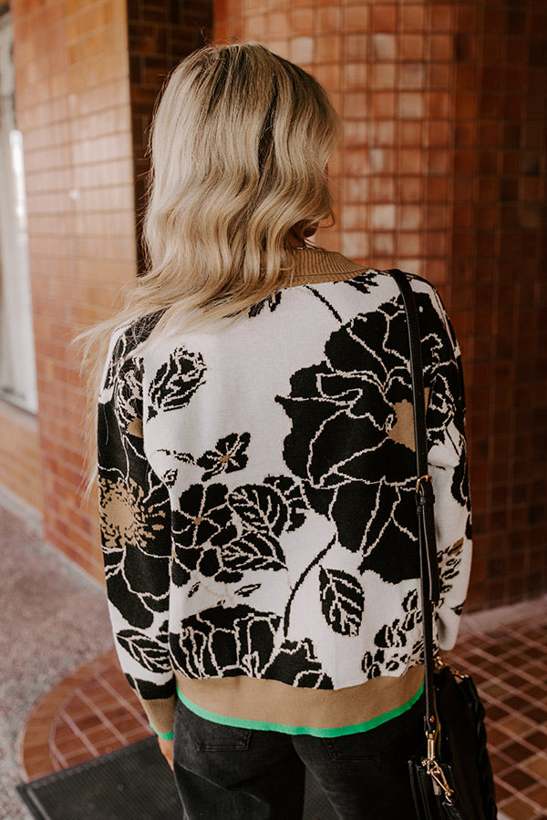 Cider And Sunsets Floral Sweater in Black Image - 5