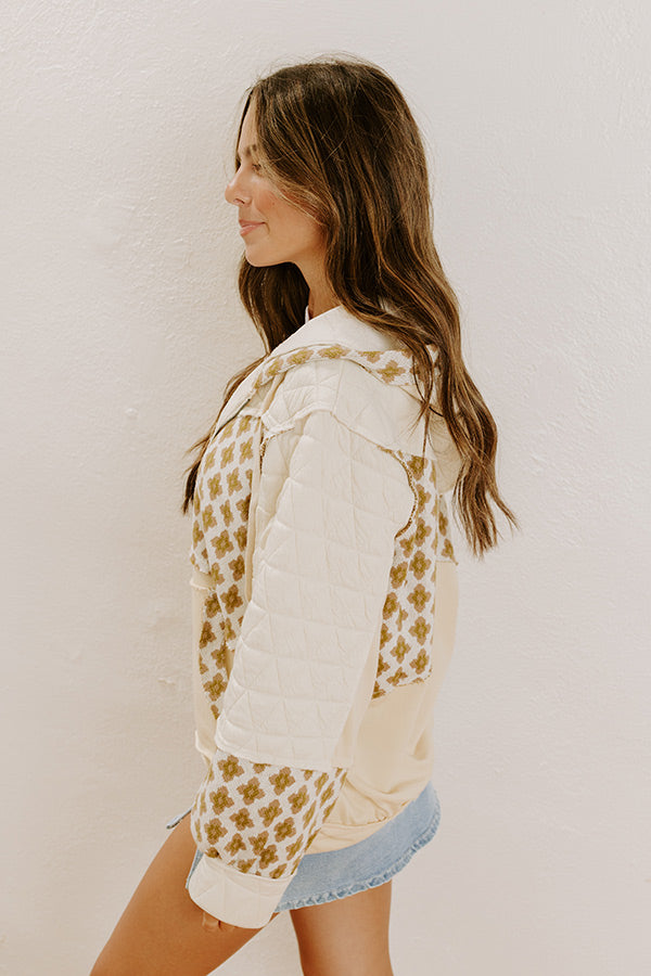 Falling For Autumn Quilted Sweater in French Vanilla Image - 3