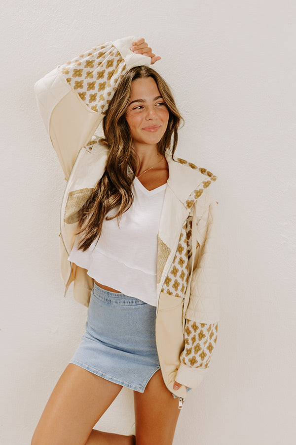 Falling For Autumn Quilted Sweater in French Vanilla Image - 1