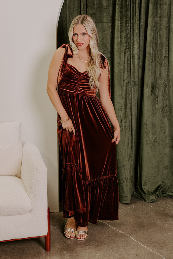 Cranberry Martini Velvet Midi in Chocolate Image - 1