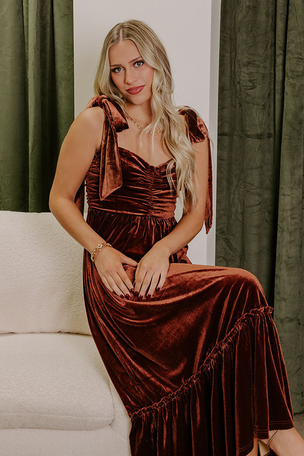 Cranberry Martini Velvet Midi in Chocolate Image - 2