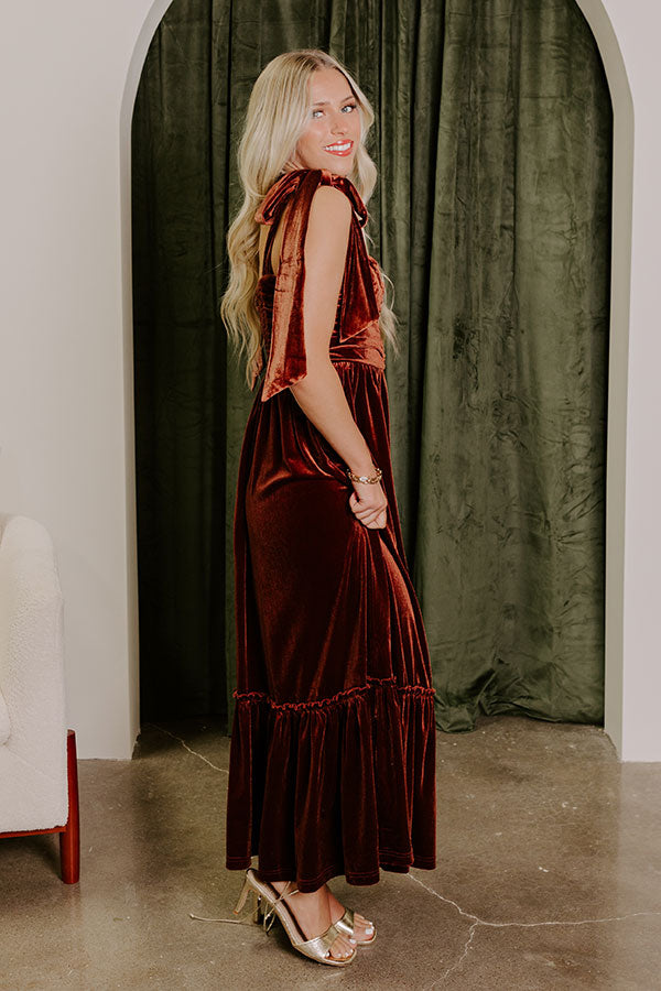 Cranberry Martini Velvet Midi in Chocolate Image - 4